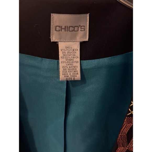 Chicos Embroidered Patchwork Vest Womens 0 Sz S 4-6 Artsy Boho Hippie Festival - Picture 2 of 7